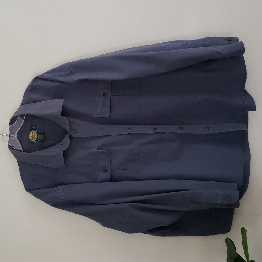 Cabela's blue button down shirt, outdoor cotton shirt, men's 4XL Reg